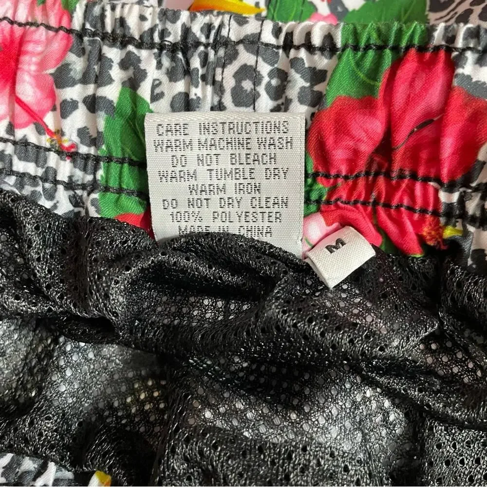 Franks Broadbeach Quick dry Tropical Toucan floral leopard swim trunks shorts M